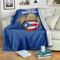 Here for the Benito Bowl Straw Hat Throw Blanket Puerto Rico Flag Football Music Fans