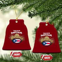 Here for the Benito Bowl Straw Hat Ceramic Ornament Puerto Rico Flag Football Music Fans