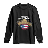 Here for the Benito Bowl Straw Hat Long Sleeve Shirt Puerto Rico Flag Football Music Fans