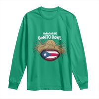 Here for the Benito Bowl Straw Hat Long Sleeve Shirt Puerto Rico Flag Football Music Fans
