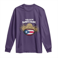 Here for the Benito Bowl Straw Hat Long Sleeve Shirt Puerto Rico Flag Football Music Fans