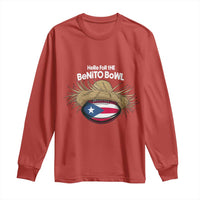 Here for the Benito Bowl Straw Hat Long Sleeve Shirt Puerto Rico Flag Football Music Fans