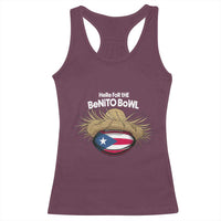 Here for the Benito Bowl Straw Hat Racerback Tank Top Puerto Rico Flag Football Music Fans