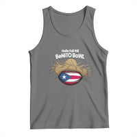 Here for the Benito Bowl Straw Hat Tank Top Puerto Rico Flag Football Music Fans