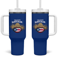 Here for the Benito Bowl Straw Hat Tumbler With Handle Puerto Rico Flag Football Music Fans