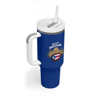 Here for the Benito Bowl Straw Hat Tumbler With Handle Puerto Rico Flag Football Music Fans