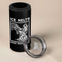 Ice Melts Under Resistance 4 in 1 Can Cooler Tumbler Against Ice Protest Dragon Graphic with Fire