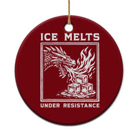 Ice Melts Under Resistance Ceramic Ornament Against Ice Protest Dragon Graphic with Fire