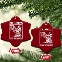 Ice Melts Under Resistance Ceramic Ornament Against Ice Protest Dragon Graphic with Fire