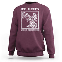 Ice Melts Under Resistance Sweatshirt Against Ice Protest Dragon Graphic with Fire