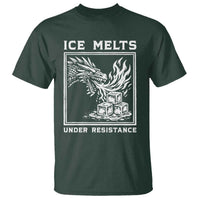 Ice Melts Under Resistance T Shirt Against Ice Protest Dragon Graphic with Fire