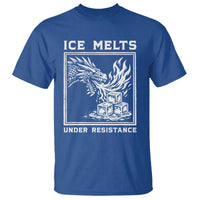 Ice Melts Under Resistance T Shirt Against Ice Protest Dragon Graphic with Fire
