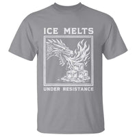 Ice Melts Under Resistance T Shirt Against Ice Protest Dragon Graphic with Fire