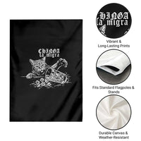 Chinga La Migra Protest Cat Garden Flag Spanish Resistance Against Ice