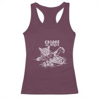 Chinga La Migra Protest Cat Racerback Tank Top Spanish Resistance Against Ice