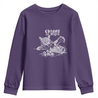Chinga La Migra Protest Cat Youth Sweatshirt Spanish Resistance Against Ice