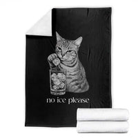 No Ice Please Realistic Angry Cat Graphic Throw Blanket Resistance Against Ice Protest