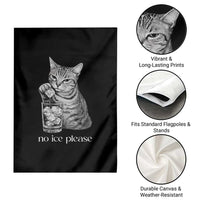 No Ice Please Realistic Angry Cat Graphic Garden Flag Resistance Against Ice Protest