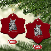 No Ice Please Realistic Angry Cat Graphic Ceramic Ornament Resistance Against Ice Protest