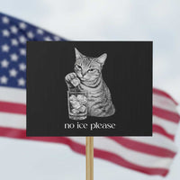 No Ice Please Realistic Angry Cat Graphic Protest Sign Resistance Against Ice Protest