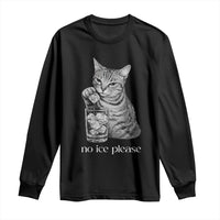 No Ice Please Realistic Angry Cat Graphic Long Sleeve Shirt Resistance Against Ice Protest
