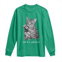 No Ice Please Realistic Angry Cat Graphic Long Sleeve Shirt Resistance Against Ice Protest