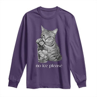 No Ice Please Realistic Angry Cat Graphic Long Sleeve Shirt Resistance Against Ice Protest