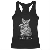 No Ice Please Realistic Angry Cat Graphic Racerback Tank Top Resistance Against Ice Protest