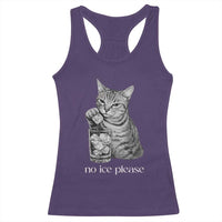 No Ice Please Realistic Angry Cat Graphic Racerback Tank Top Resistance Against Ice Protest