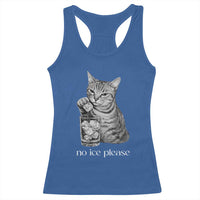 No Ice Please Realistic Angry Cat Graphic Racerback Tank Top Resistance Against Ice Protest