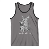 No Ice Please Realistic Angry Cat Graphic Tank Top Resistance Against Ice Protest