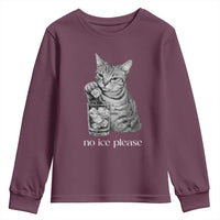 No Ice Please Realistic Angry Cat Graphic Youth Sweatshirt Resistance Against Ice Protest
