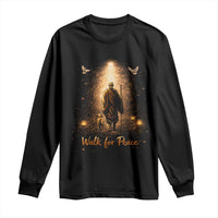 Walk for Peace Lantern Path Long Sleeve Shirt Monk and Aloka the Dog Spiritual Journey