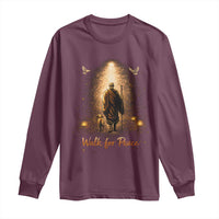 Walk for Peace Lantern Path Long Sleeve Shirt Monk and Aloka the Dog Spiritual Journey