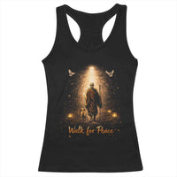 Walk for Peace Lantern Path Racerback Tank Top Monk and Aloka the Dog Spiritual Journey