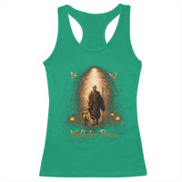 Walk for Peace Lantern Path Racerback Tank Top Monk and Aloka the Dog Spiritual Journey