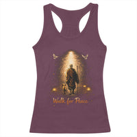 Walk for Peace Lantern Path Racerback Tank Top Monk and Aloka the Dog Spiritual Journey