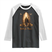 Walk for Peace Lantern Path Raglan Shirt Monk and Aloka the Dog Spiritual Journey