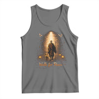 Walk for Peace Lantern Path Tank Top Monk and Aloka the Dog Spiritual Journey