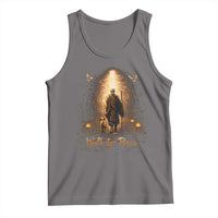Walk for Peace Lantern Path Tank Top Monk and Aloka the Dog Spiritual Journey