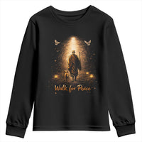 Walk for Peace Lantern Path Youth Sweatshirt Monk and Aloka the Dog Spiritual Journey