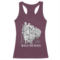 Walk for Peace Walking Monks and Aloka the Dog Racerback Tank Top Buddhist Mindfulness Spiritual Religious Faith