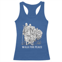 Walk for Peace Walking Monks and Aloka the Dog Racerback Tank Top Buddhist Mindfulness Spiritual Religious Faith