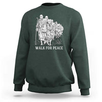 Walk for Peace Walking Monks and Aloka the Dog Sweatshirt Buddhist Mindfulness Spiritual Religious Faith
