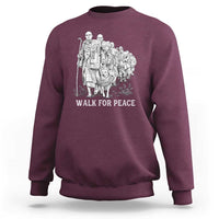 Walk for Peace Walking Monks and Aloka the Dog Sweatshirt Buddhist Mindfulness Spiritual Religious Faith