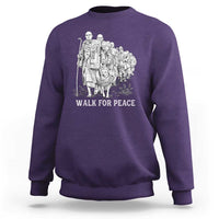 Walk for Peace Walking Monks and Aloka the Dog Sweatshirt Buddhist Mindfulness Spiritual Religious Faith