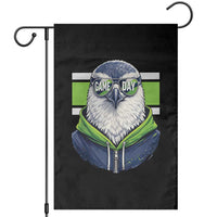 Cool Hawk Wearing Hoodie Graphic Garden Flag Game Day Swagger