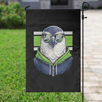 Cool Hawk Wearing Hoodie Graphic Garden Flag Game Day Swagger