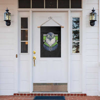 Cool Hawk Wearing Hoodie Graphic Garden Flag Game Day Swagger