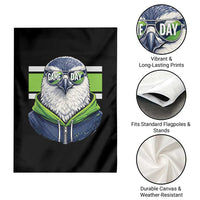 Cool Hawk Wearing Hoodie Graphic Garden Flag Game Day Swagger